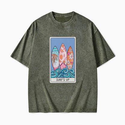 SURFS UP Tarot Card Washed Tees
