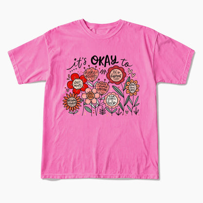 It's Okay to Boho Floral T Shirts