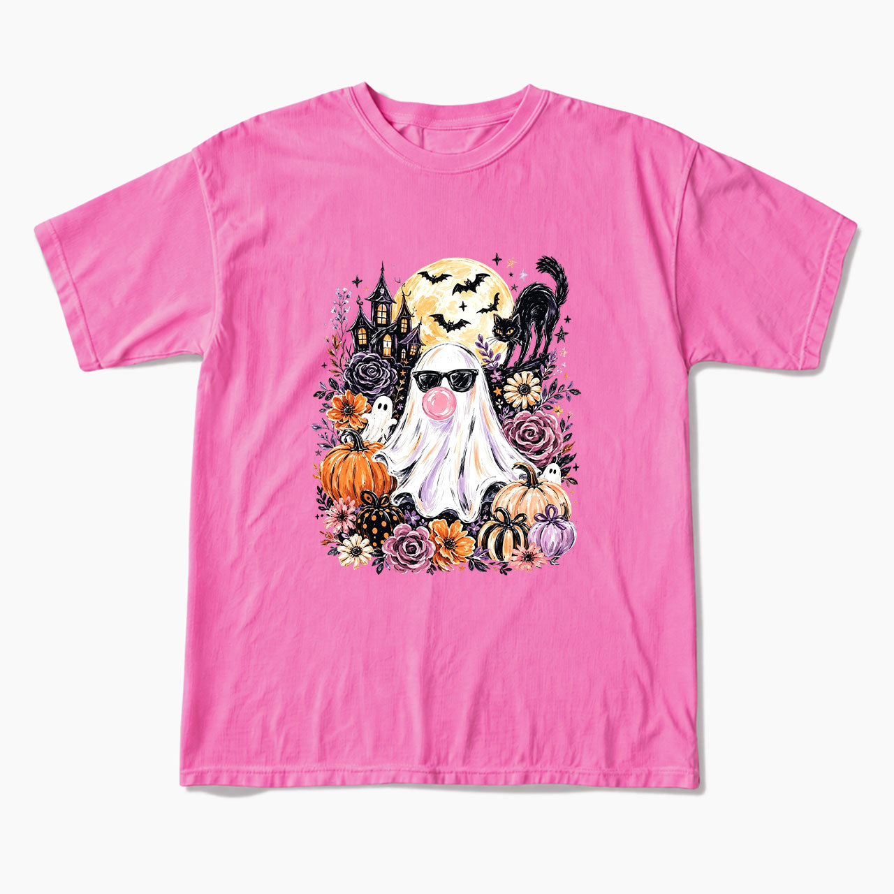 Ghost Blowing Bubble Gum Halloween T Shirts
