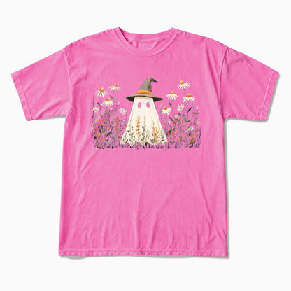 Floral Ghost Halloween T Shirts