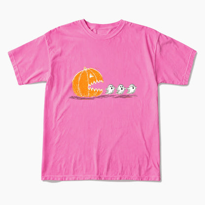 Pumpkin Chasing Ghost Halloween T Shirts