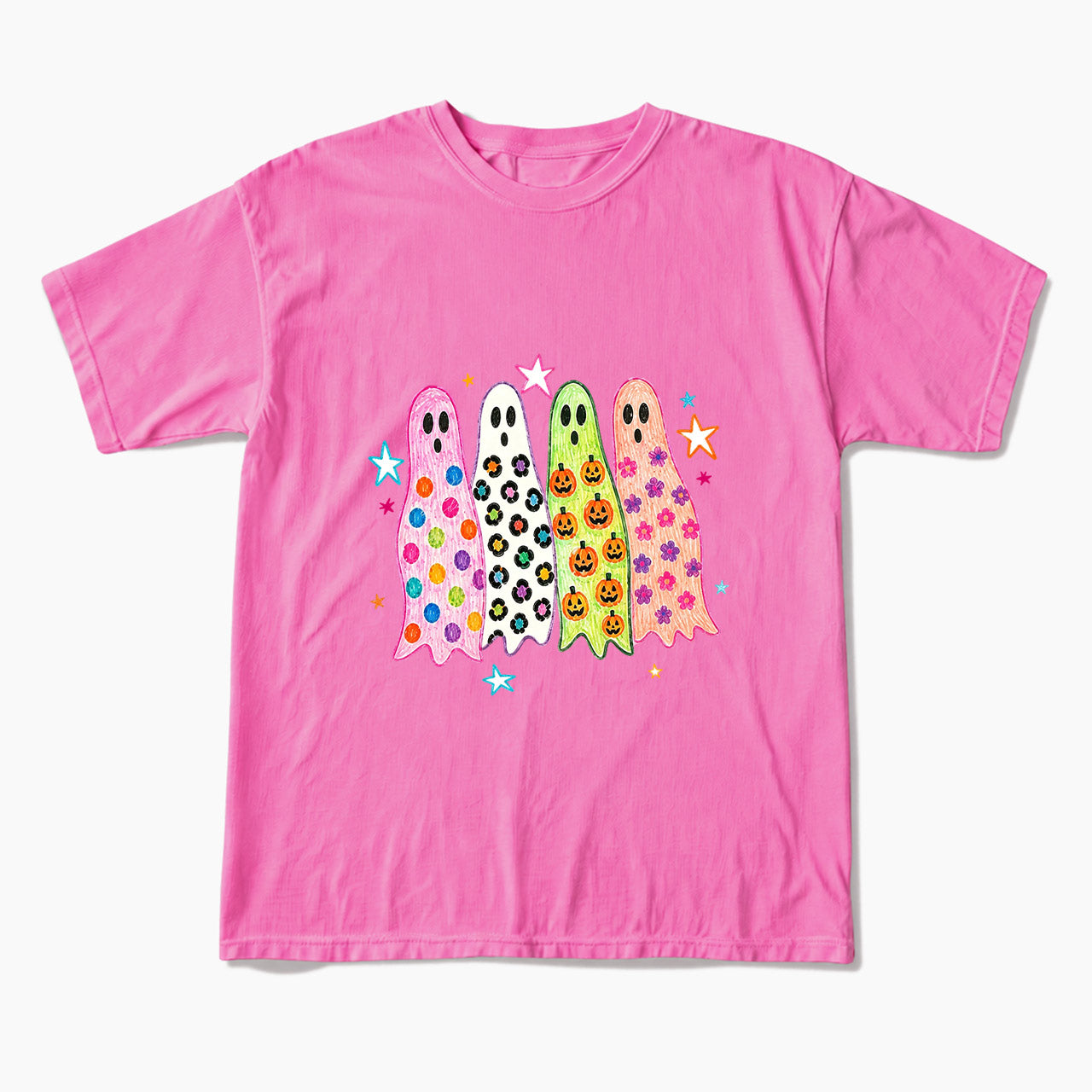 Colorful Leopard Ghost Halloween T Shirts