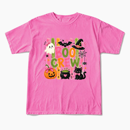 Striped Boo Crew Halloween T Shirts