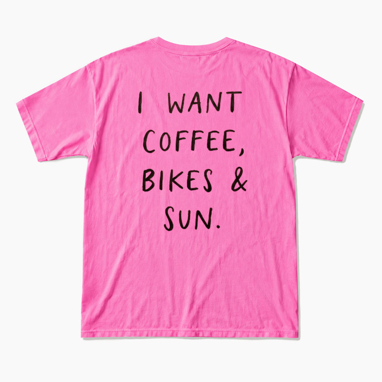 I Want Coffee Bikes and Sun Back Design T Shirts