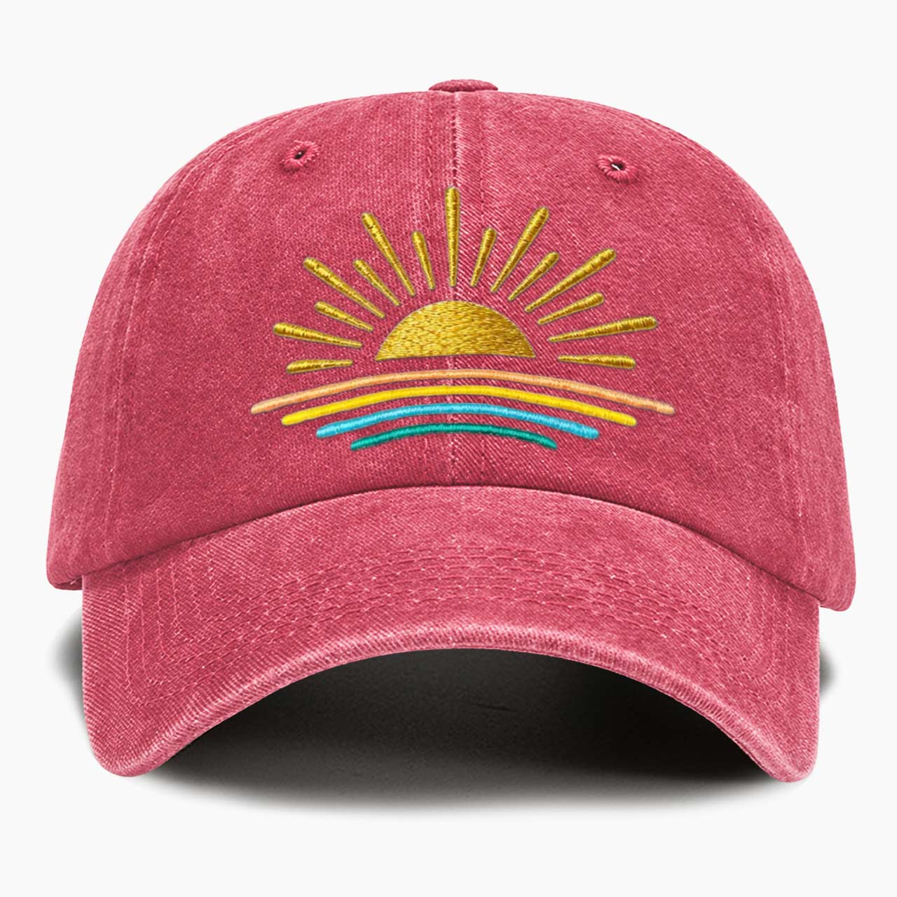 Embroidered Sunset Washed Baseball Cap