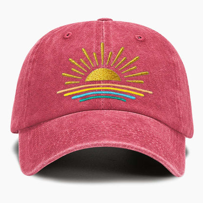 Embroidered Sunset Washed Baseball Cap