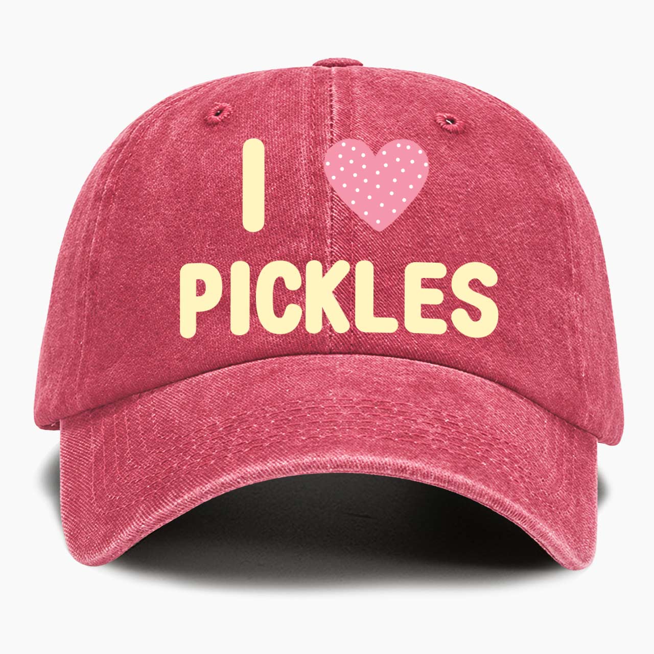 I Love Pickles Washed Baseball Cap