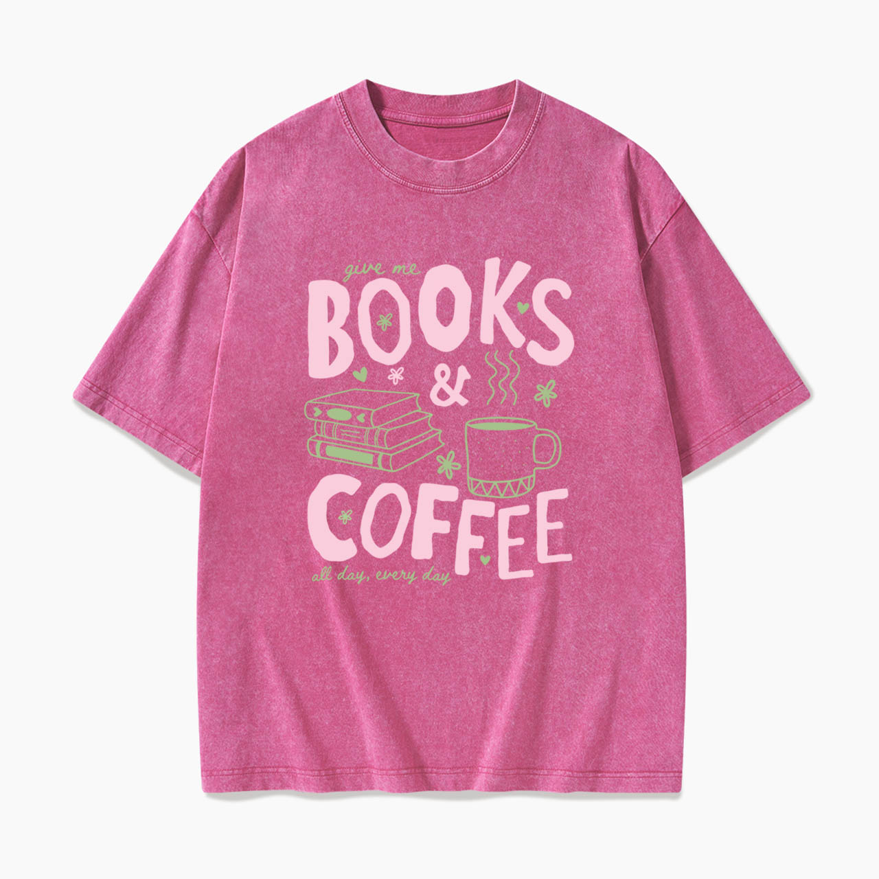Books and Coffee Washed Tees