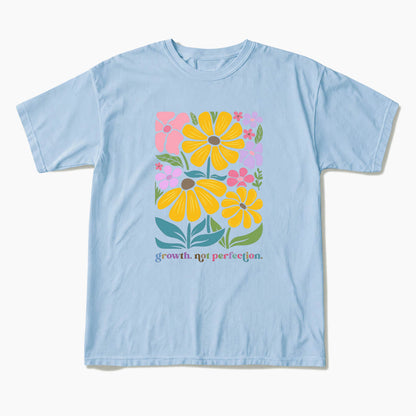Growth Not Perfection Floral T Shirts
