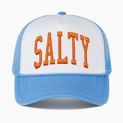 Embroidered Salty Colorblock Trucker Hat