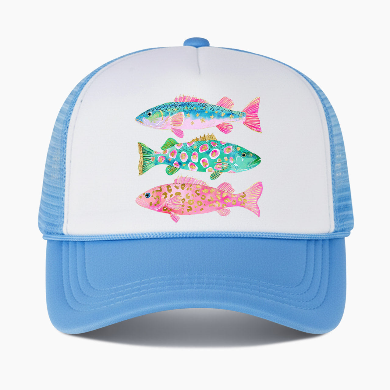 Colorful Fish Colorblock Trucker Hat