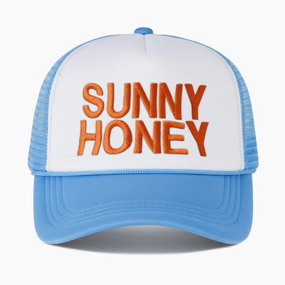 Embroidered Sunny Honey Colorblock Trucker Hat