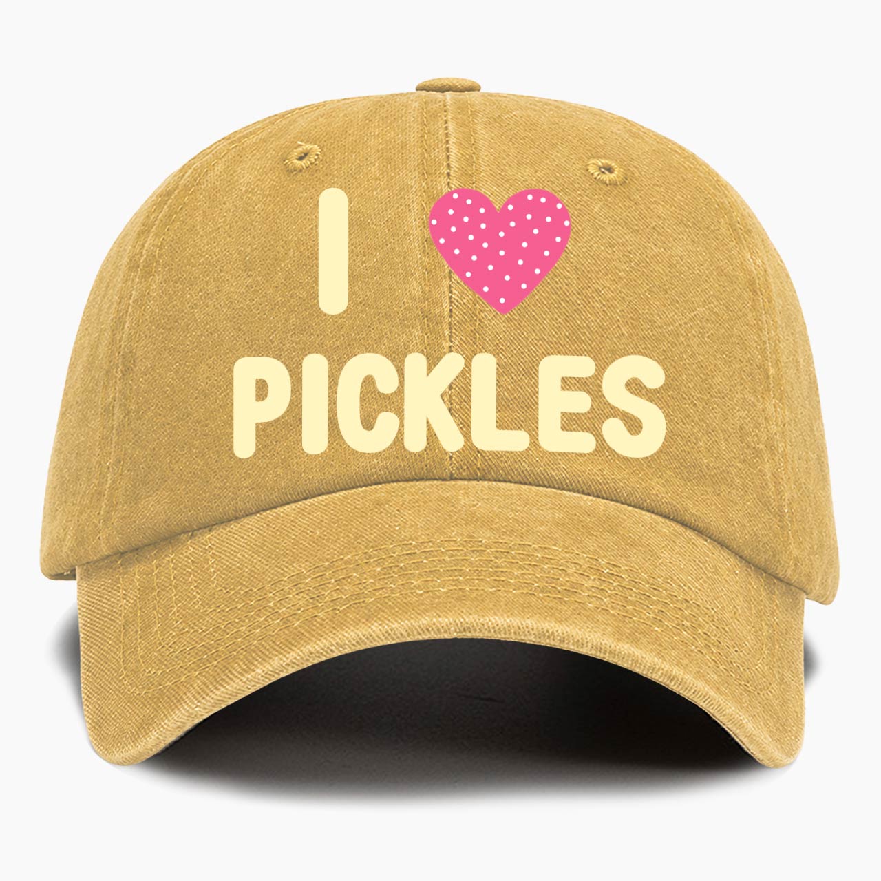 I Love Pickles Washed Baseball Cap