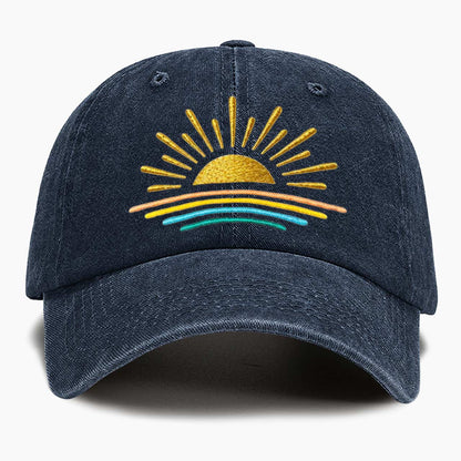 Embroidered Sunset Washed Baseball Cap