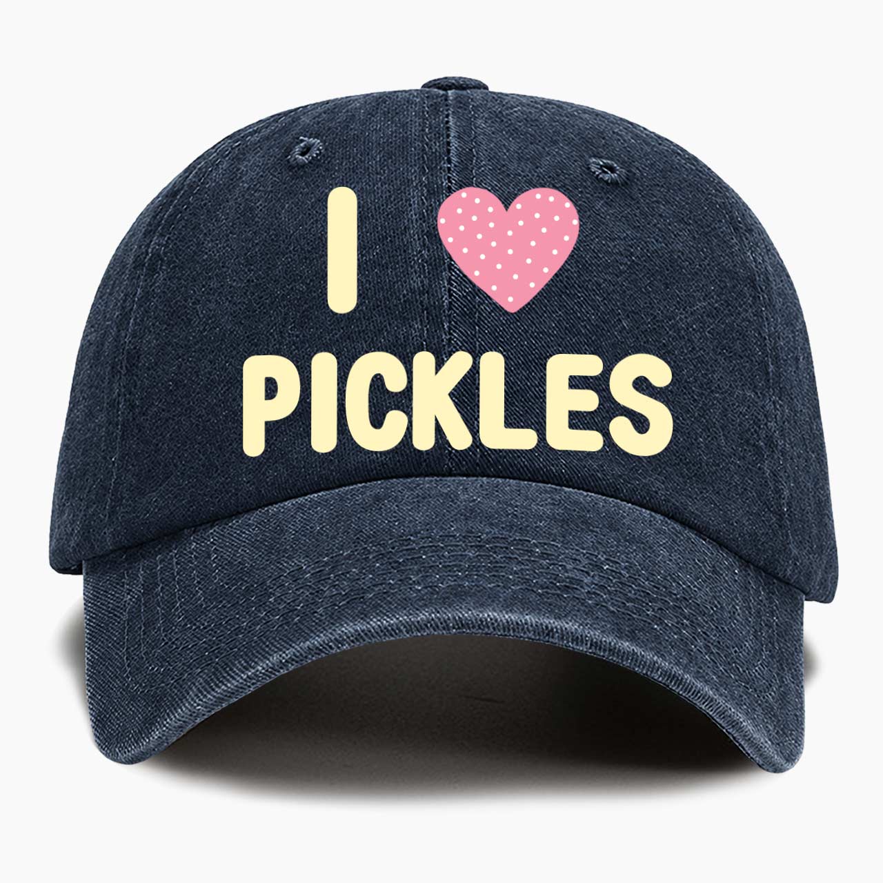 I Love Pickles Washed Baseball Cap