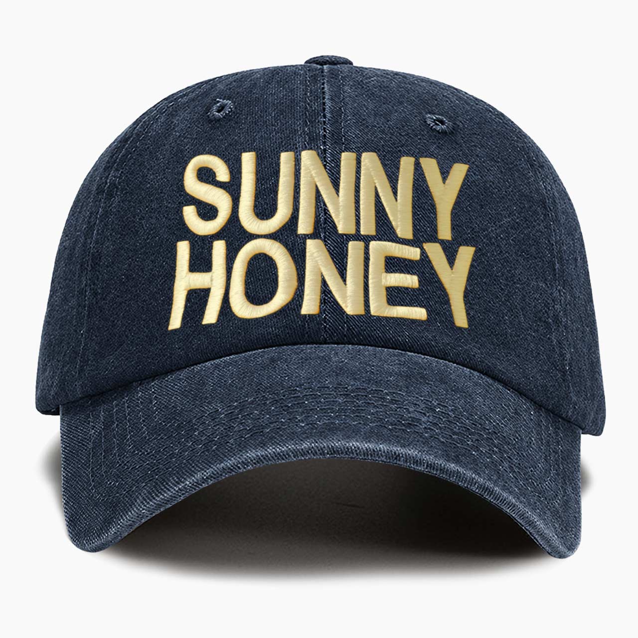 Embroidered Sunny Honey Washed Baseball Cap