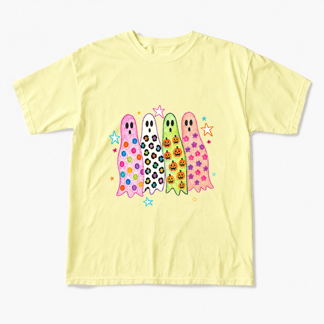 Colorful Leopard Ghost Halloween T Shirts