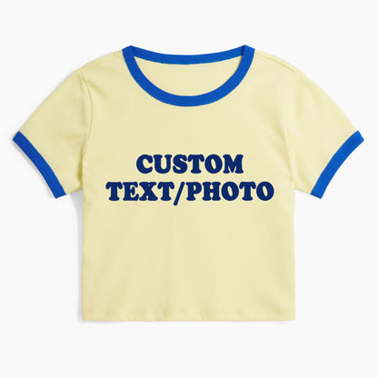 Custom Personalized Text Photo Ringer Tee Jellypine