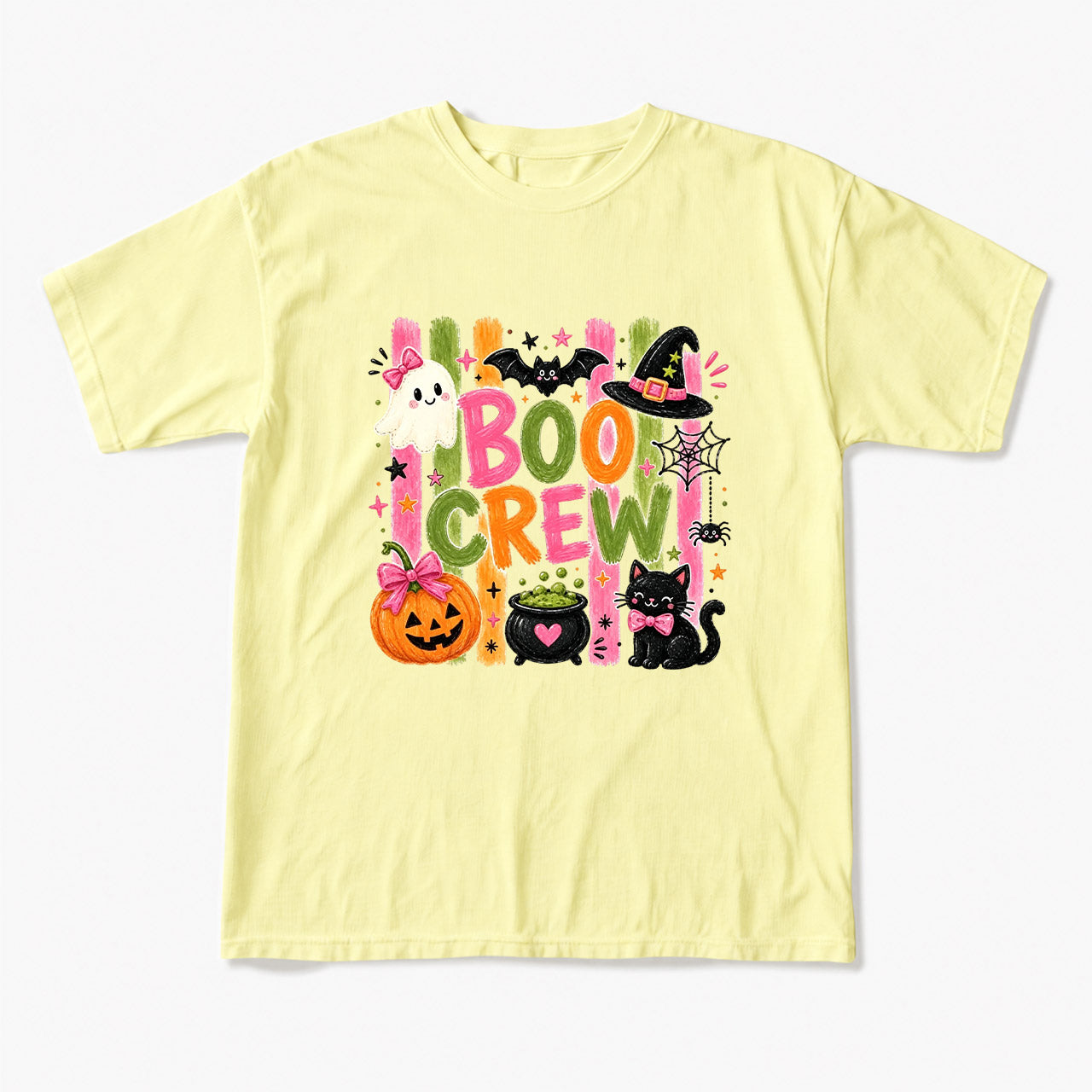 Striped Boo Crew Halloween T Shirts