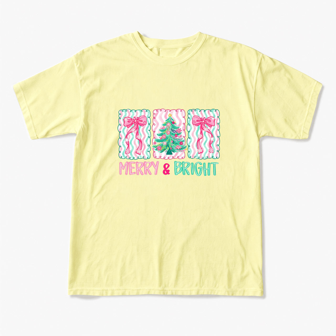 Merry Bright Floral Coquette Christmas T Shirts