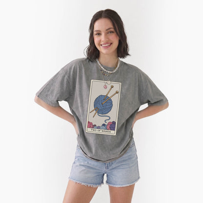 Two of Wands Tarot Card Washed Tees