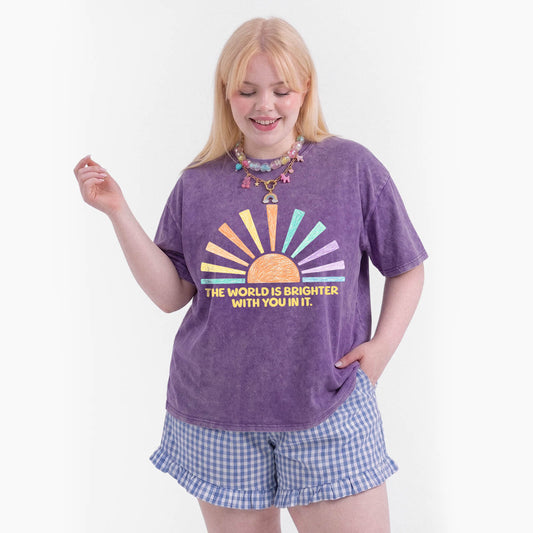 The World Is Brighter With You In It Washed Tees