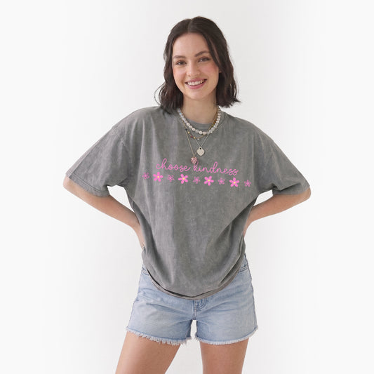 Choose Kindness Motivational Washed Tees