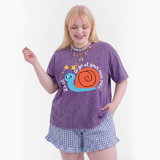 It is OK to Go at Your Own Pace Washed Tees