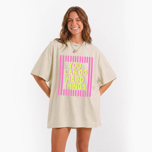 You Can Do Hard Things Washed Tees
