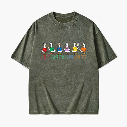 Accept Understand Love Advocate Goose Washed Tees