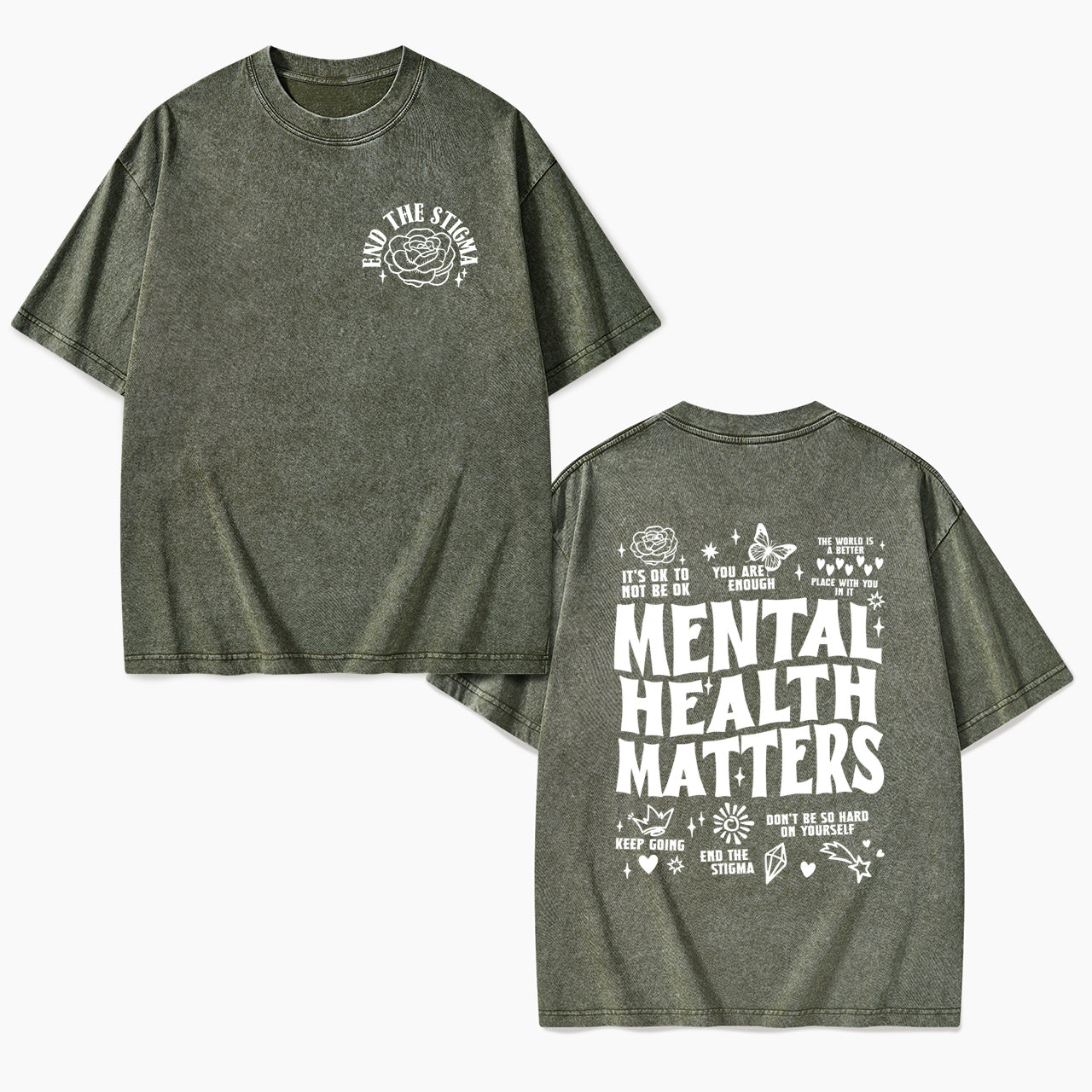 Mental Health Matters Two Sides Washed Tees