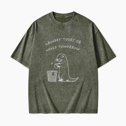 Laundry Today or Naked Tomorrow Washed Tees
