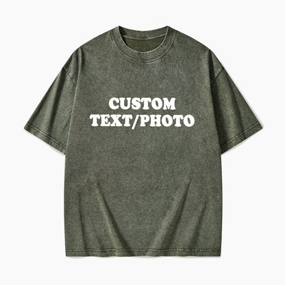 Custom Personalized Text Photo Washed Tees Jellypine
