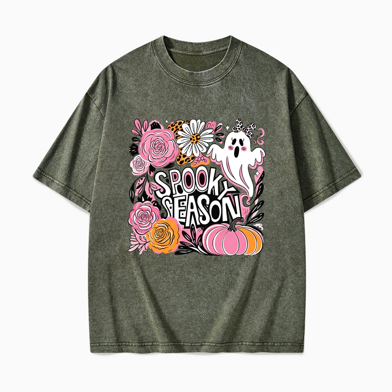 Pastel Ghost Spooky Season Halloween Washed Tees