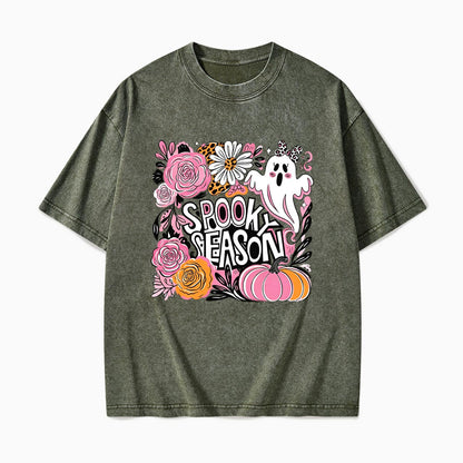 Pastel Ghost Spooky Season Halloween Washed Tees