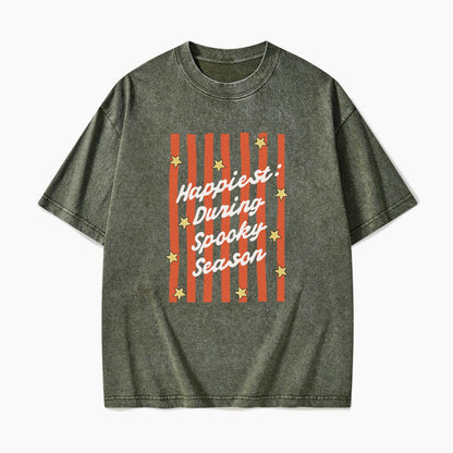 Happiest During Spooky Season Washed Tees