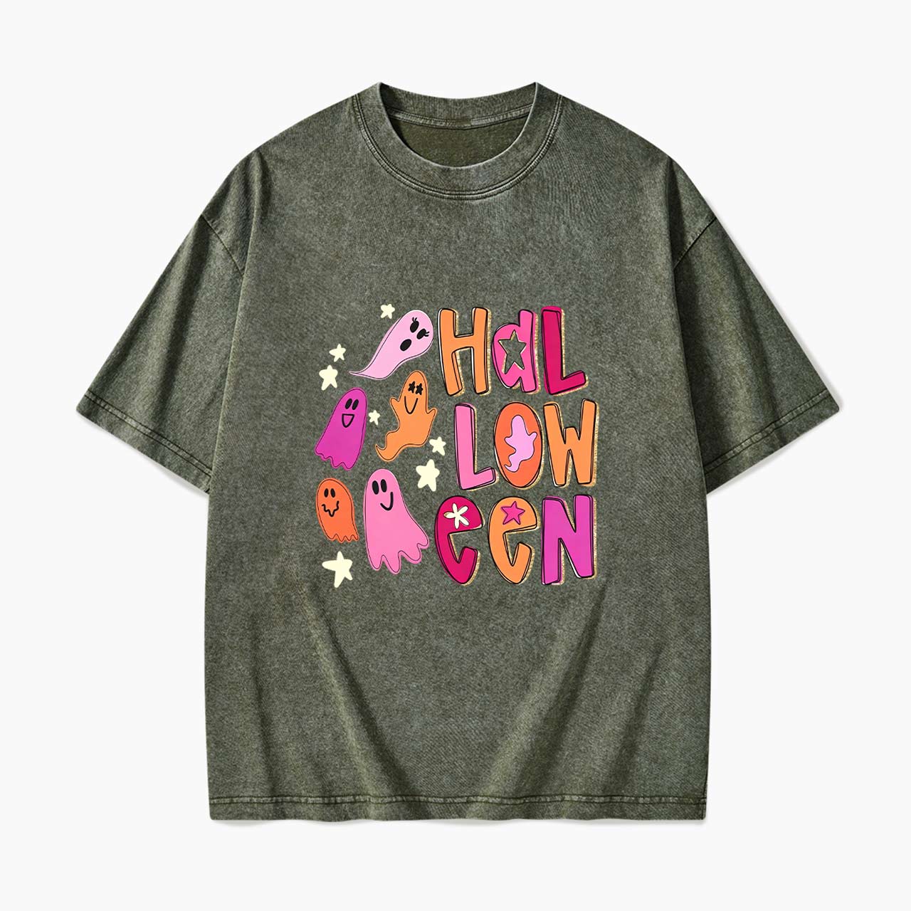 Ghost Doodle Halloween Washed Tees