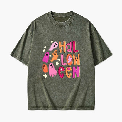 Ghost Doodle Halloween Washed Tees