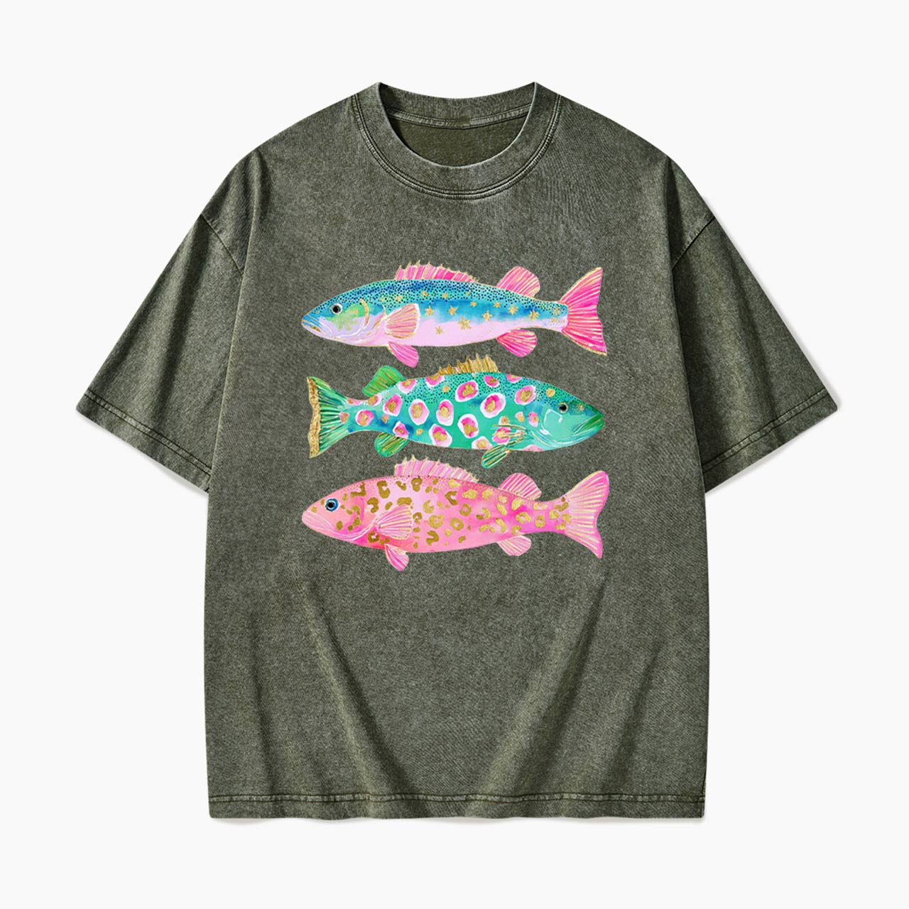 Colorful Fish Washed Tees