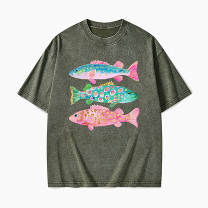 Colorful Fish Washed Tees