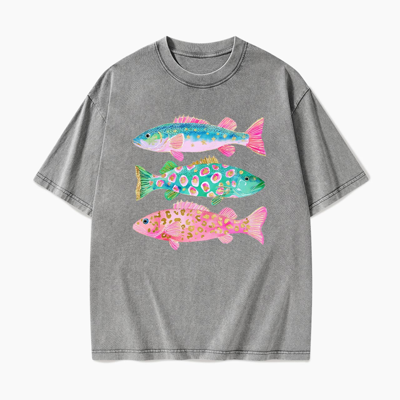 Colorful Fish Washed Tees