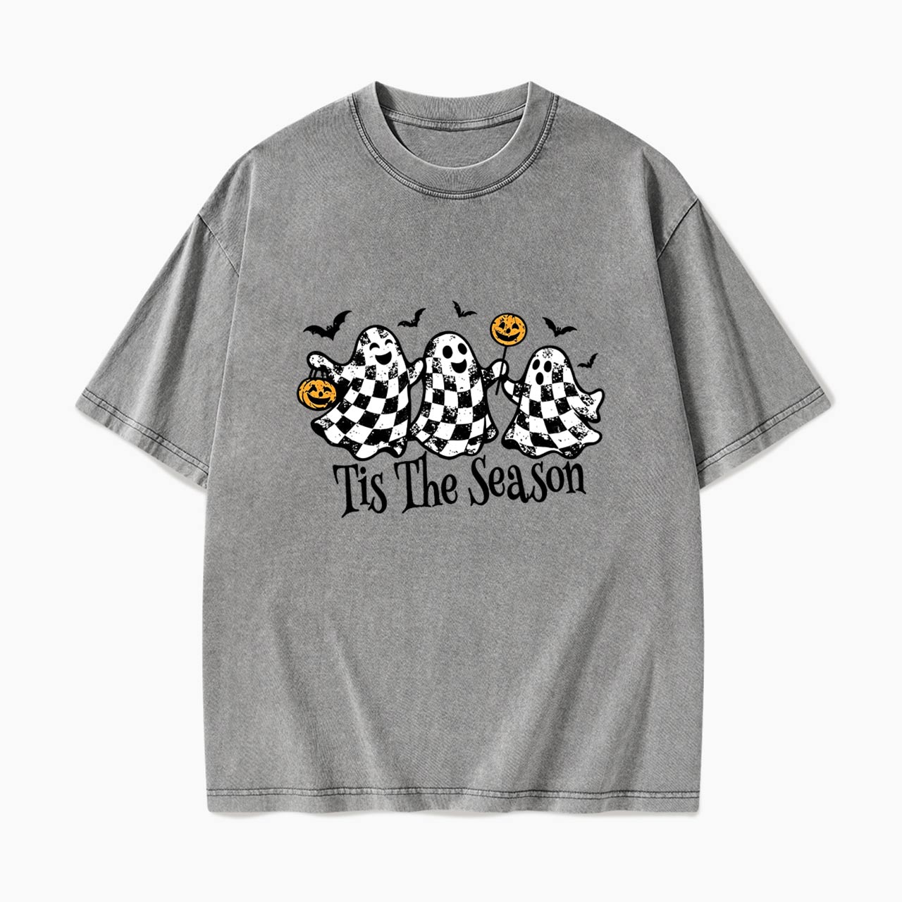 Ghosts Tis The Season Halloween Washed Tees