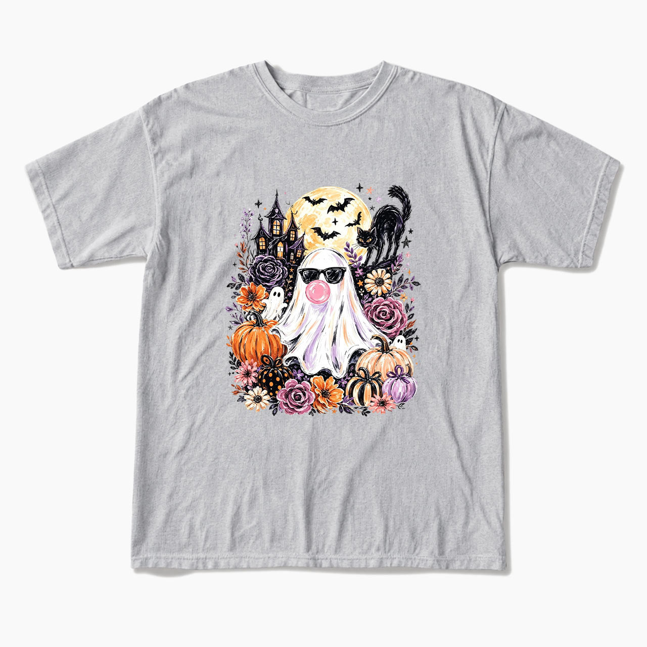 Ghost Blowing Bubble Gum Halloween T Shirts