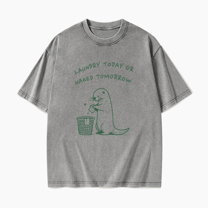 Laundry Today or Naked Tomorrow Washed Tees