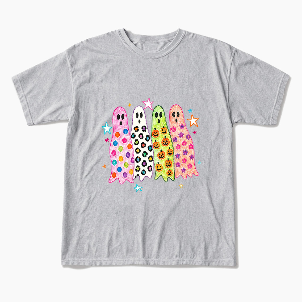 Colorful Leopard Ghost Halloween T Shirts