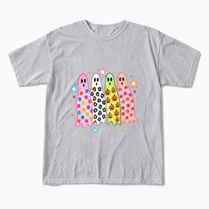 Colorful Leopard Ghost Halloween T Shirts