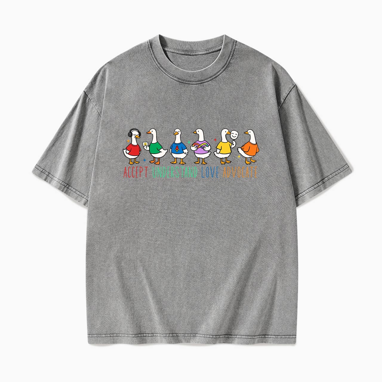 Accept Understand Love Advocate Goose Washed Tees