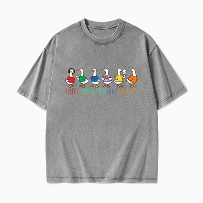 Accept Understand Love Advocate Goose Washed Tees