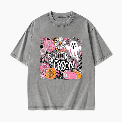 Pastel Ghost Spooky Season Halloween Washed Tees