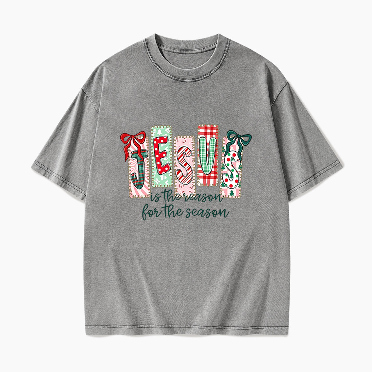 Jesus Is The Reason For The Season Christmas Washed Tees